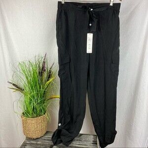 Zaket & Plover Women's Black Casual Tie Waist Pants L NEW